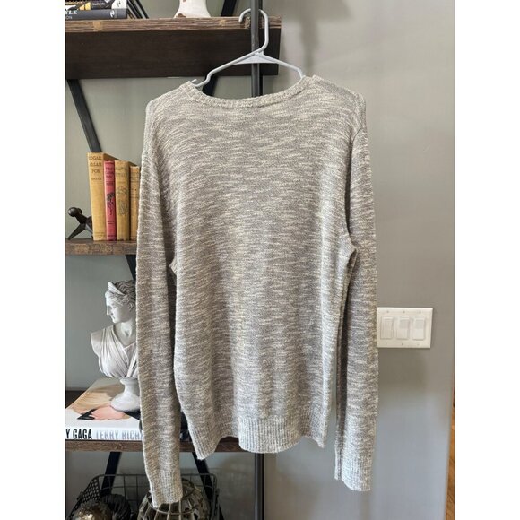 Theory Riland Wool Silk Blend Sweater Tan Grey Womens Size Large - Picture 3 of 6